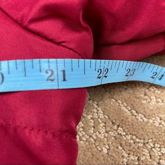 Susan Graver Long Red Hooded Women’s Jacket Coat Size Small - Picture 6 of 7